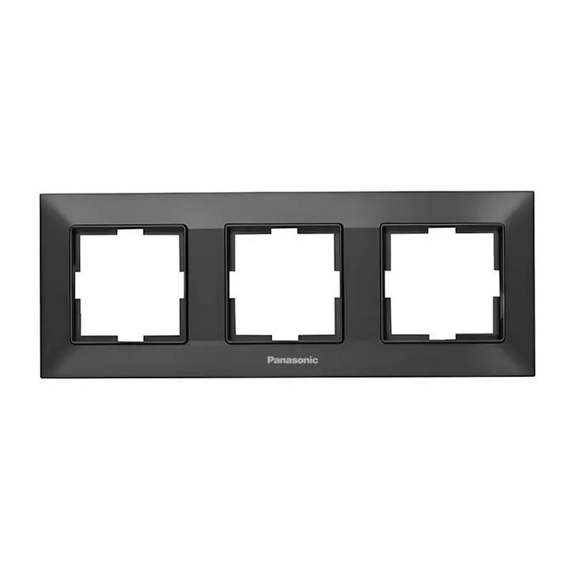 Рамка для розеток трехместная Panasonic Arkedia Slim ABS горизонтальная Черный (WNTF08032B UA1) - фото 1 Рамка для розеток трехместная Panasonic Arkedia Slim ABS горизонтальная Черный (WNTF08032B UA1) - фото 1