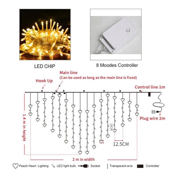 Гирлянда-штора warm Love Hart 138 LED комнатная (CC07002-A) - фото 2