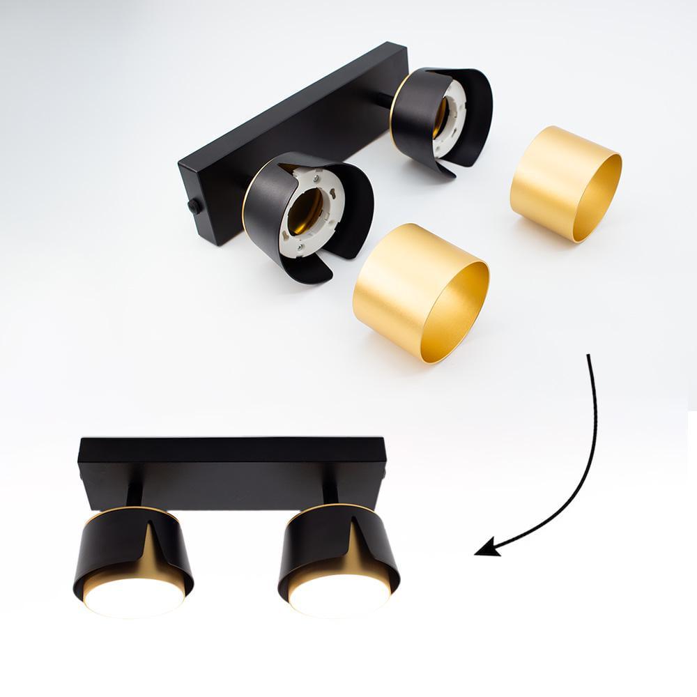 Світильник точковий ESLLSE TELA 2R DL GX53 270x100x135 мм Чорно-золотий (10531) - фото 5