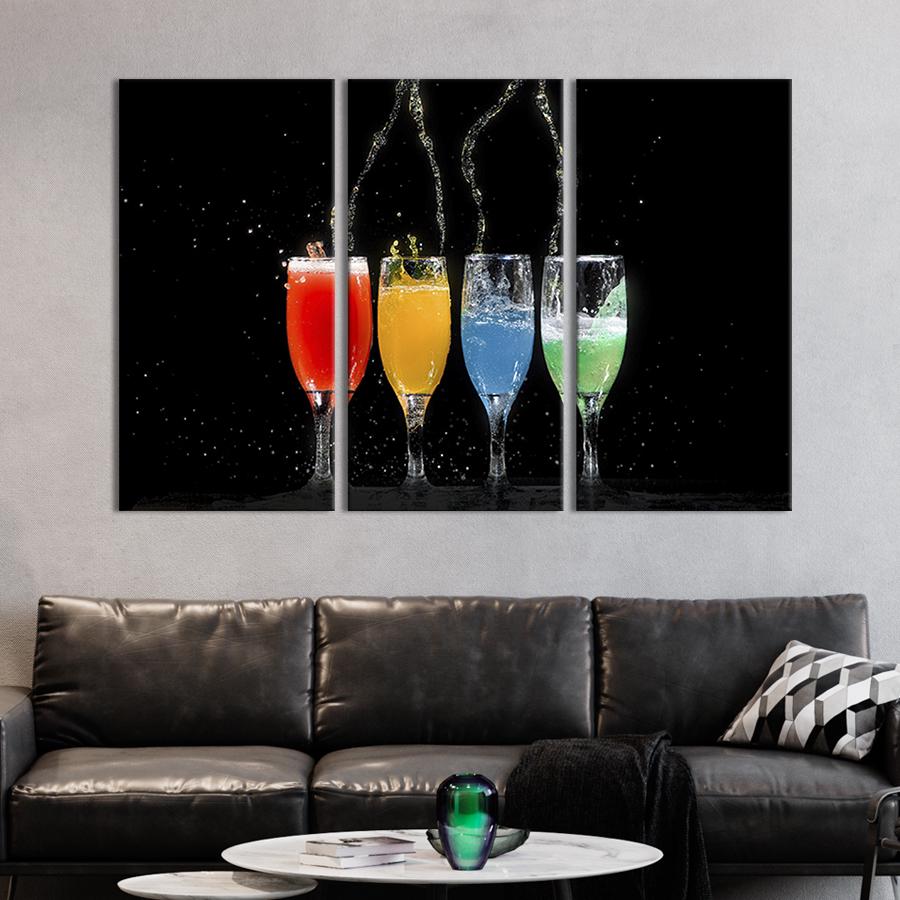 Модульная картина триптих Алкогольные коктейли 156x100 см (310-31)