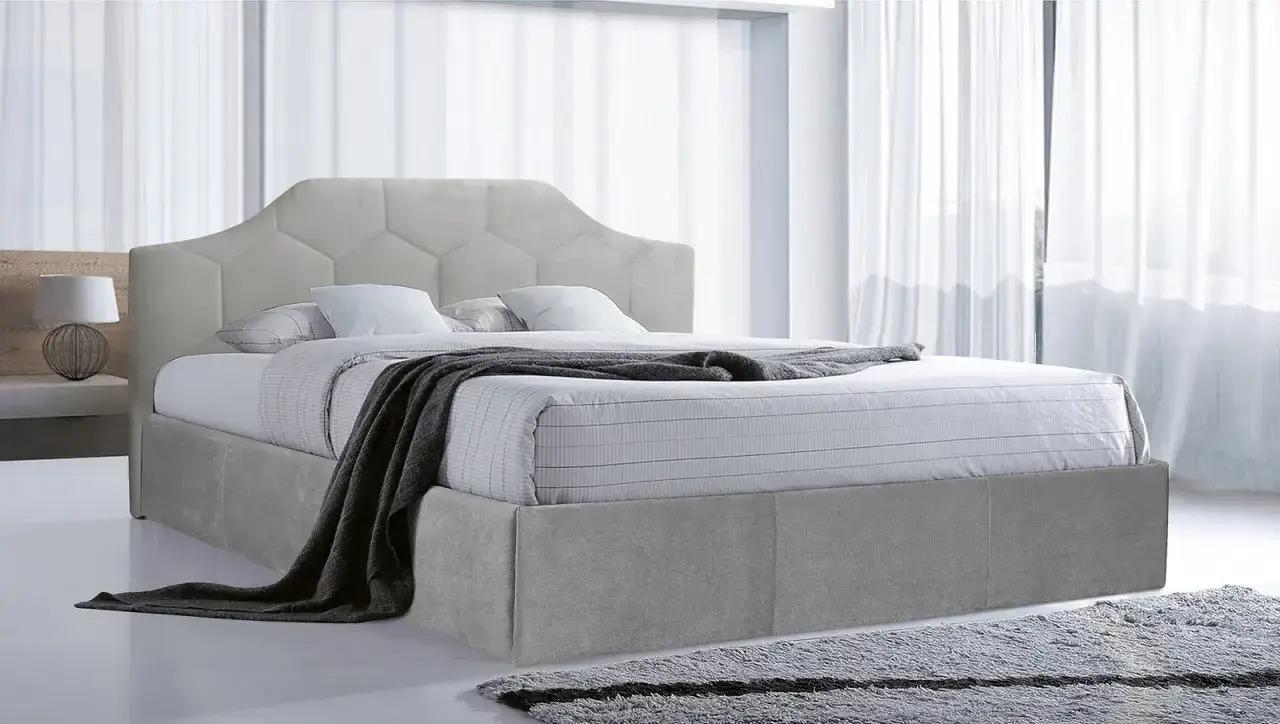 Ліжко класичне двоспальне Modern Моніка з підйомним механізмом і каркасним матрацом 160х200 см Світло-сірий - фото 4