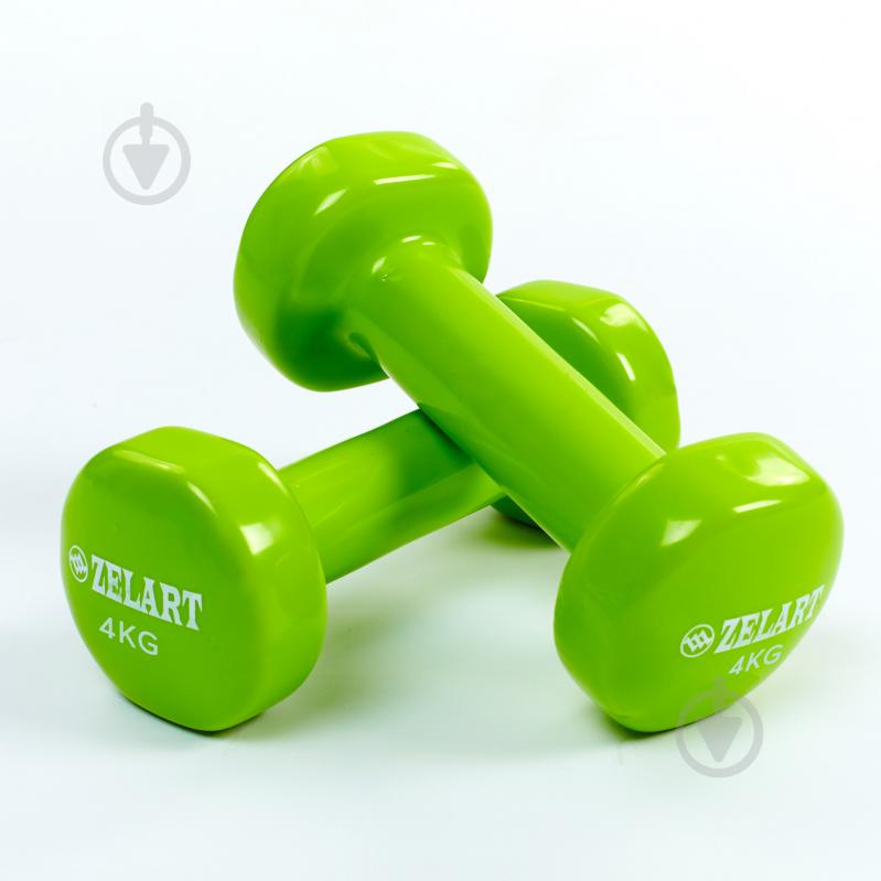 Гантели planeta-sport для фитнеса с виниловым покрытием Zelart Beauty 2 x 4 кг TA-5225-4 Салатовый