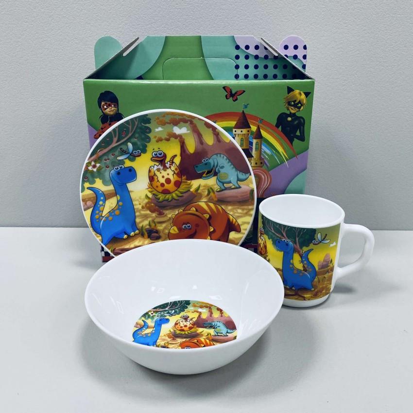 Набор детской посуды Динозаврики из стеклокерамики 3 пр. (3535-5)