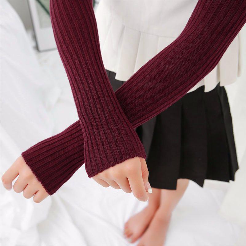 Мітенки довгі в рубчик One size Бордовий (1638) - фото 3 Мітенки довгі в рубчик One size Бордовий (1638) - фото 3