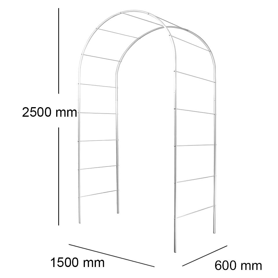 Опора для рослин арка садова 2500х1500х600 мм d 20 мм/d 8 мм (АС-D20/D8-2500*1500*600) - фото 2