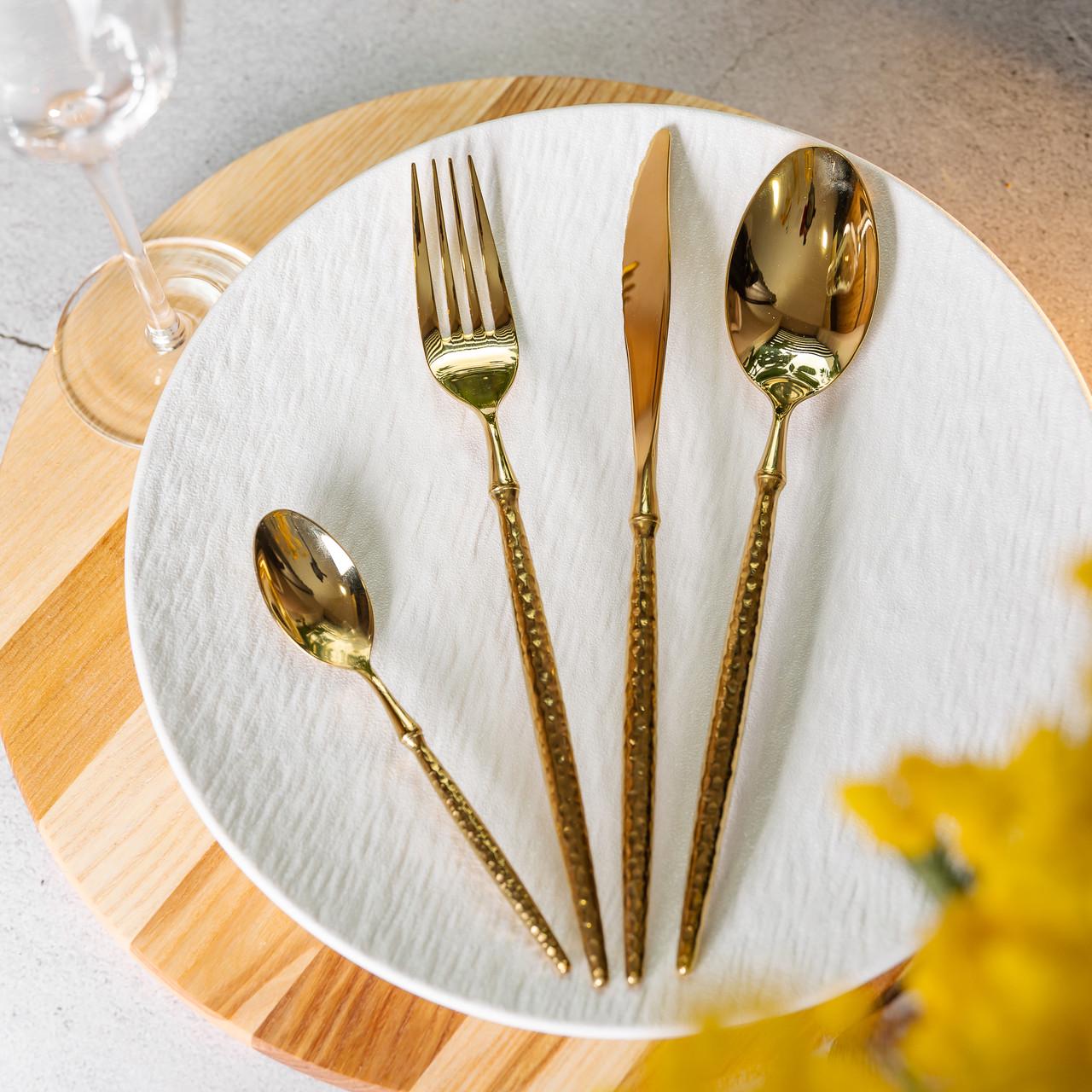 Набор столовых приборов на 6 персон 24 пр. Золотой