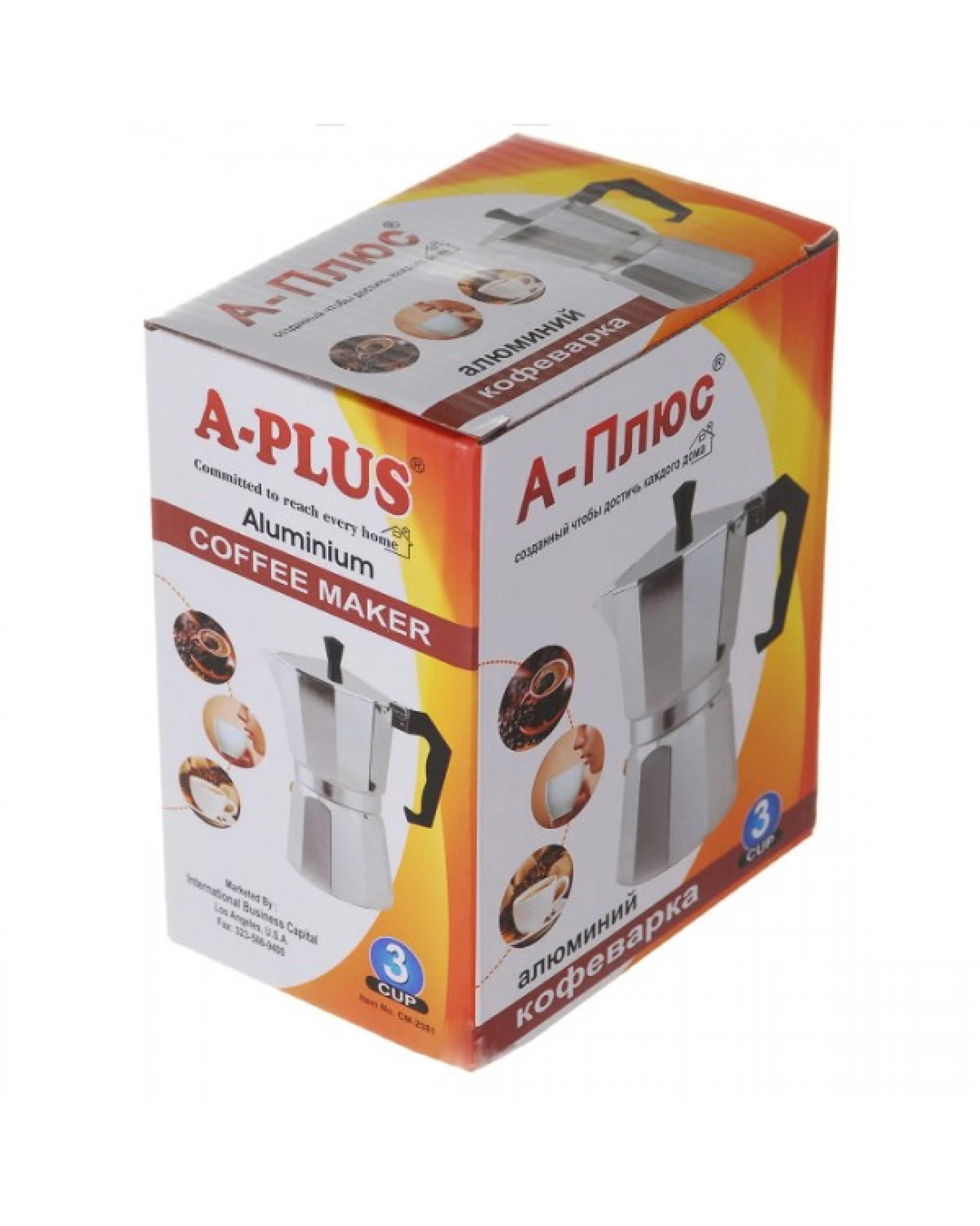 Кофеварка гейзерная A-PLUS 3 чашек (2081) - фото 4 Кофеварка гейзерная A-PLUS 3 чашек (2081) - фото 4