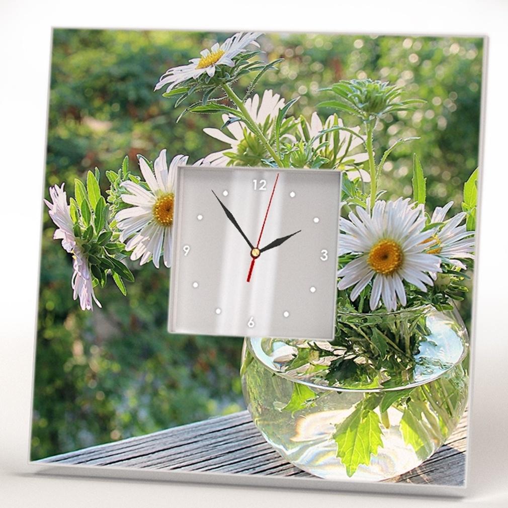 Часы Ваза с ромашками 260x260 мм (C00515)