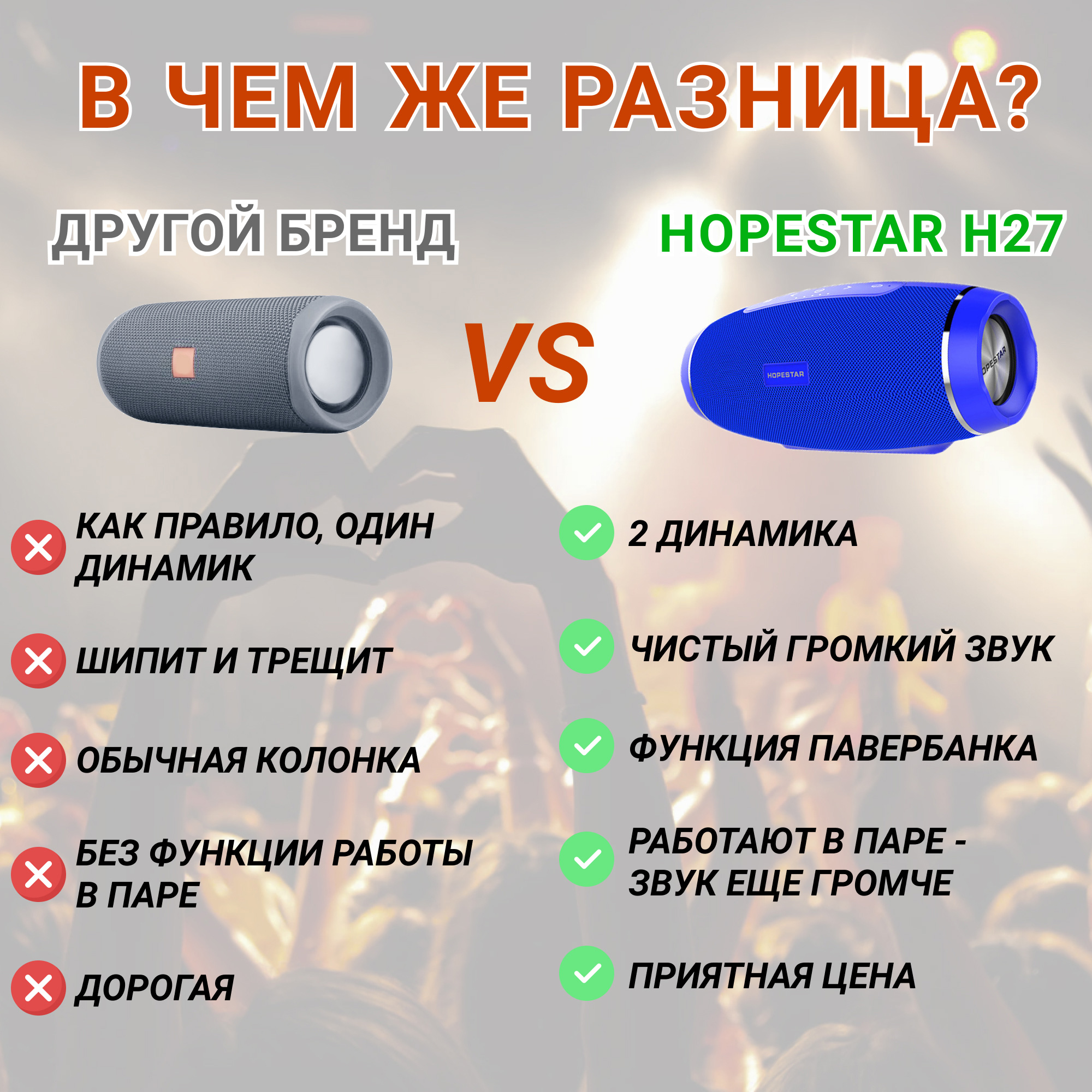 Акустическая система Hopestar PowerBank H27 Голубой - фото 11 Акустическая система Hopestar PowerBank H27 Голубой - фото 11