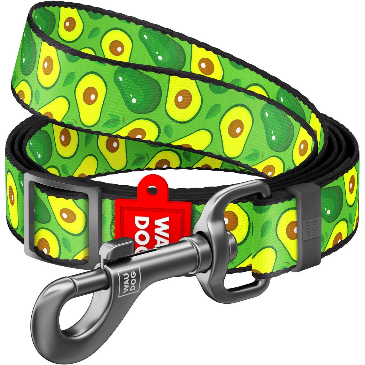 Поводок для собак нейлоновый Waudog Nylon Авокадо регулируемый 152-183 см 15 мм (5355)