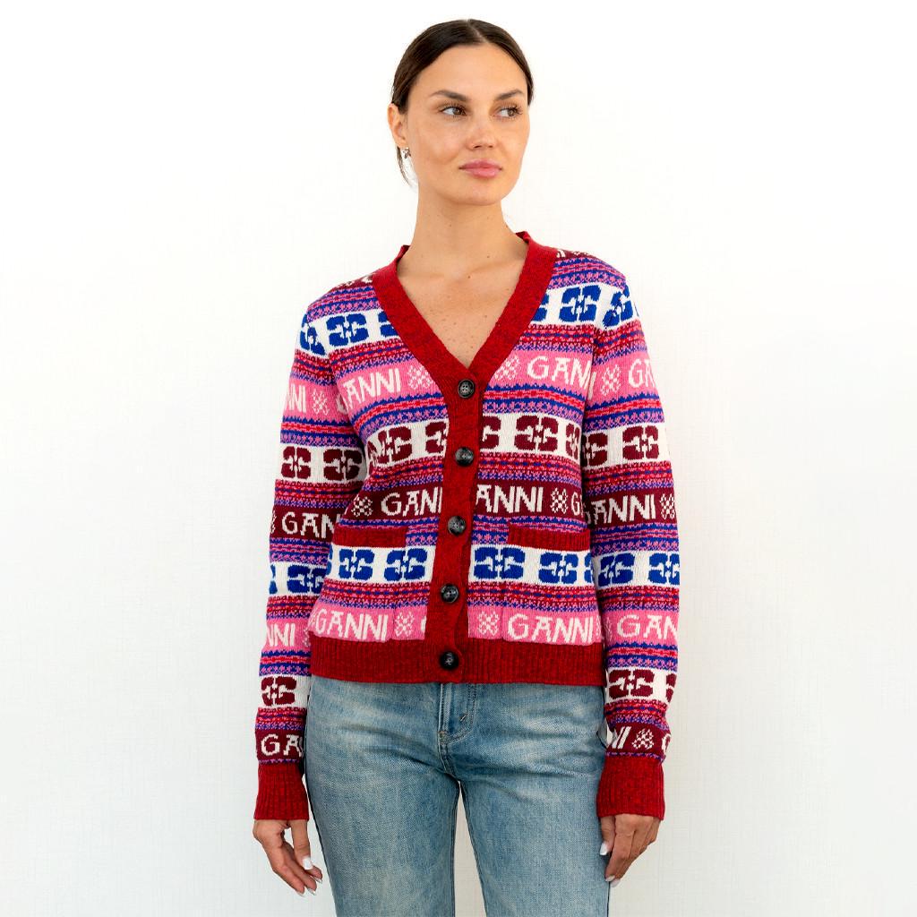 Кардиган жіночий повсякденний Ganni M Різнокольоровий (2797308623)