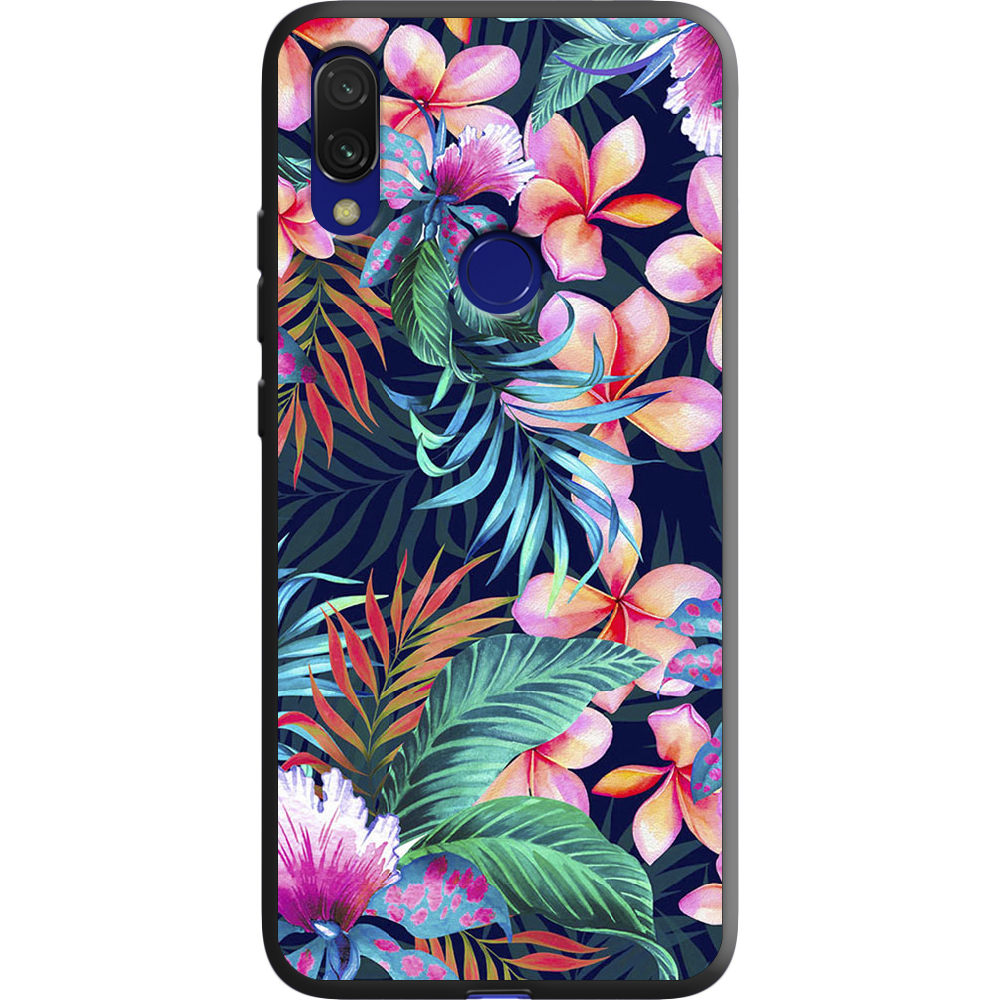 Чехол Boxface Xiaomi Redmi 7 flowers in the tropics Черный силикон (36506-up1971-36630)