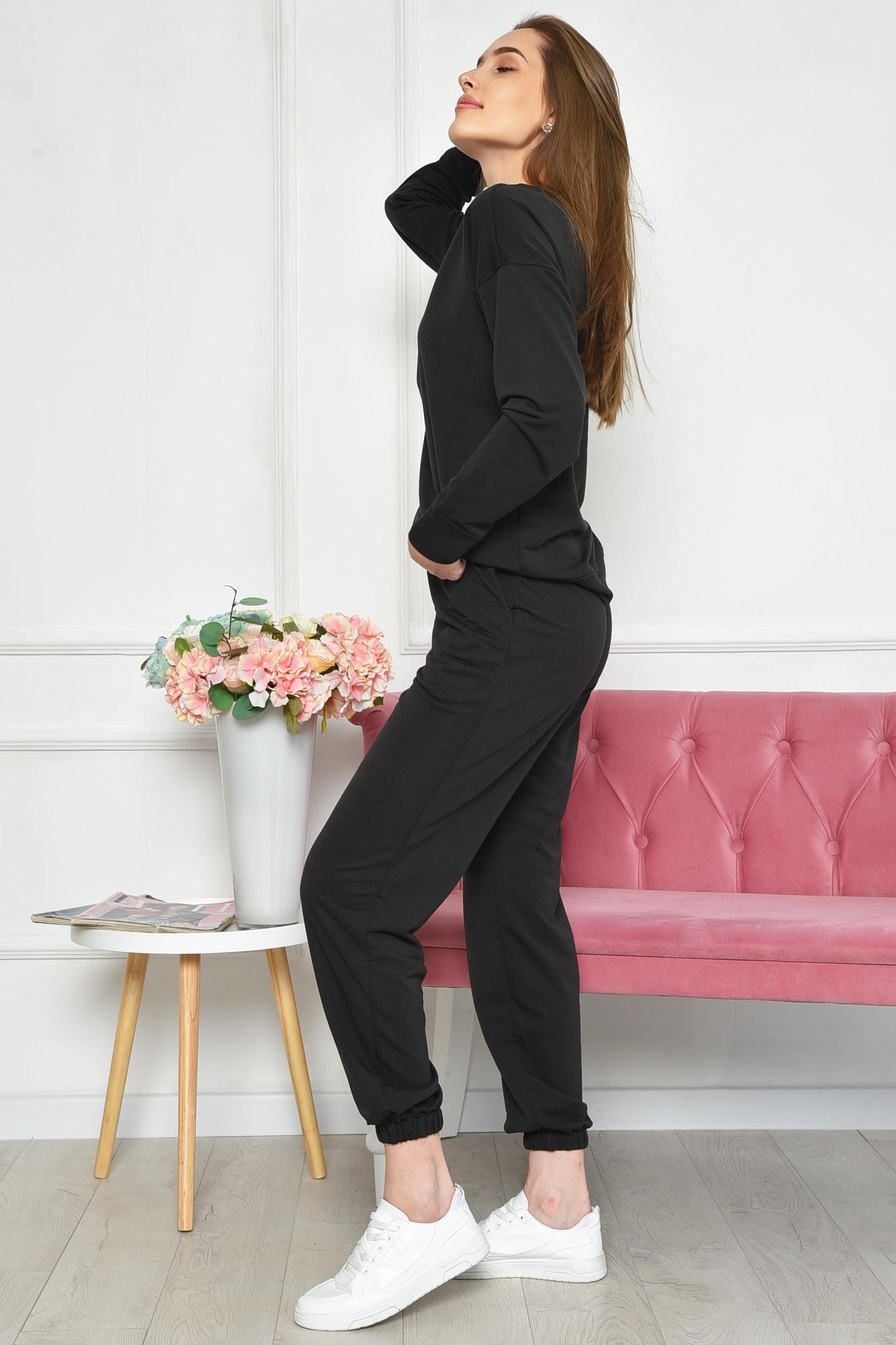 Спортивний костюм жіночий 2XL-3XL Чорний (160769) - фото 2 Спортивний костюм жіночий 2XL-3XL Чорний (160769) - фото 2