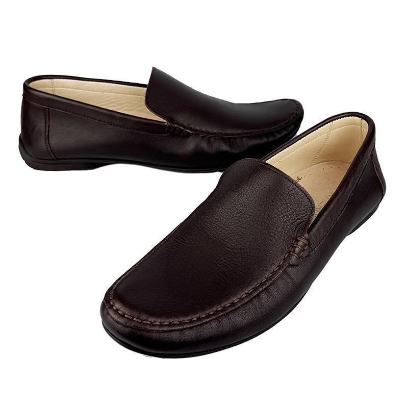 Мокасини чоловічі шкіряні N-00050 p. 41 26,5 см Коричневий - фото 2