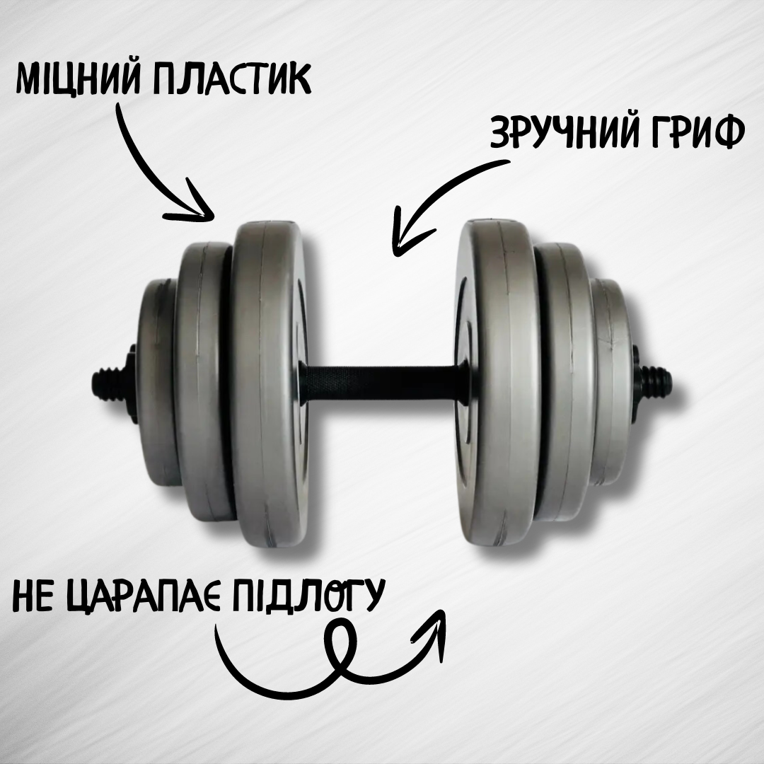 Гантелі 2х18 кг Grey (2230353812) - фото 3 Гантелі 2х18 кг Grey (2230353812) - фото 3
