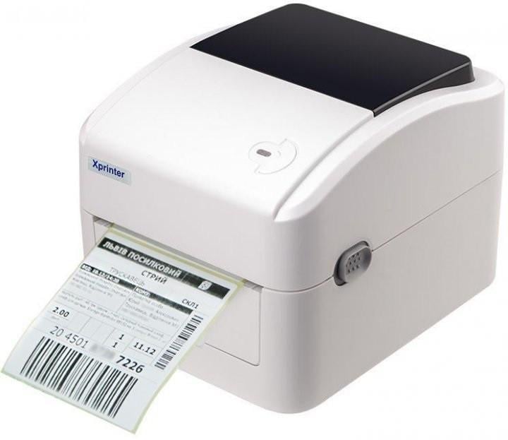 Термопринтер етикеток наклейок Xprinter XP-420B 108 мм USB 203dpi Білий (534265)