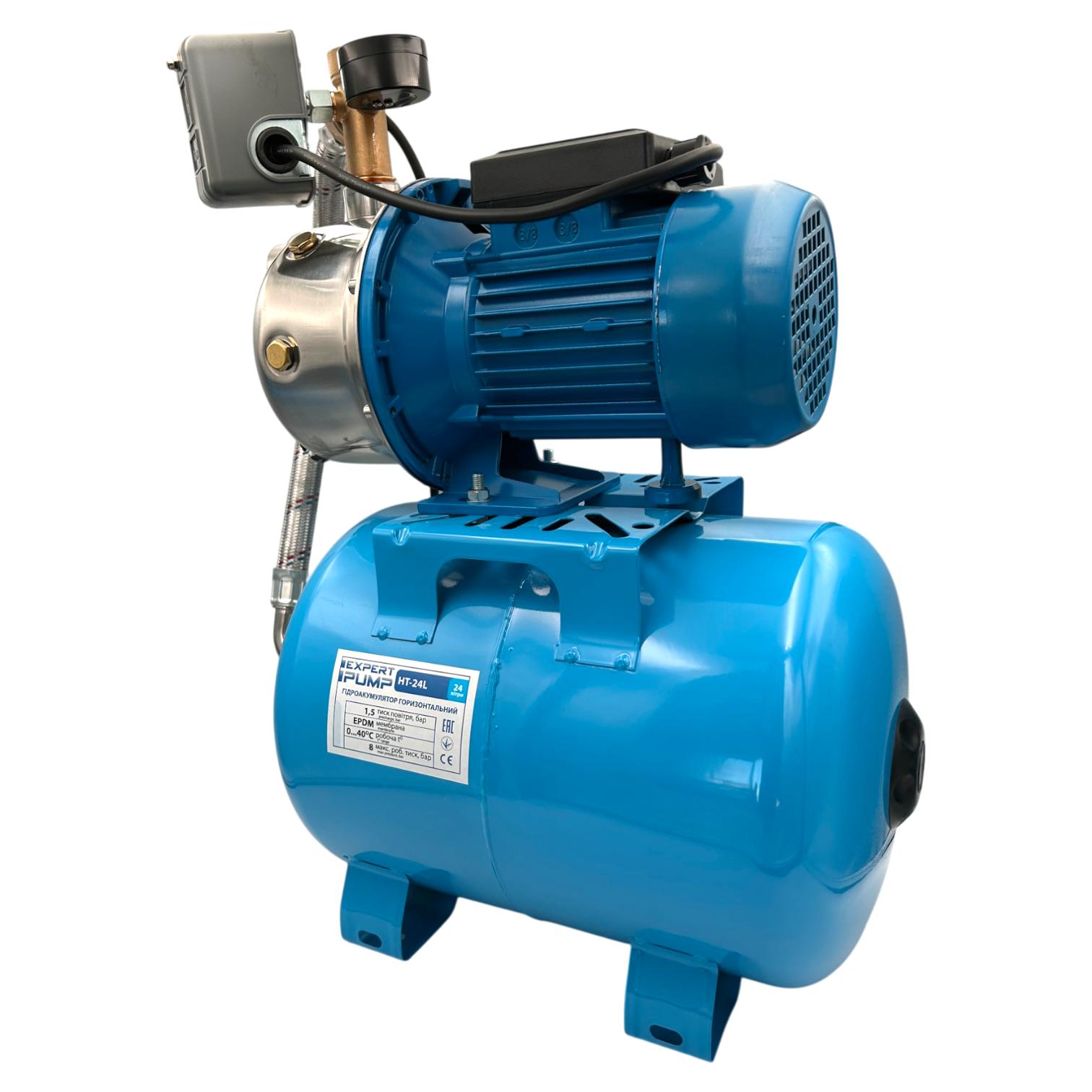 Автоматическая насосная станция EP JS100/24 1,1 кВт H=50м Q=50 л/мин - фото 2 Автоматическая насосная станция EP JS100/24 1,1 кВт H=50м Q=50 л/мин - фото 2