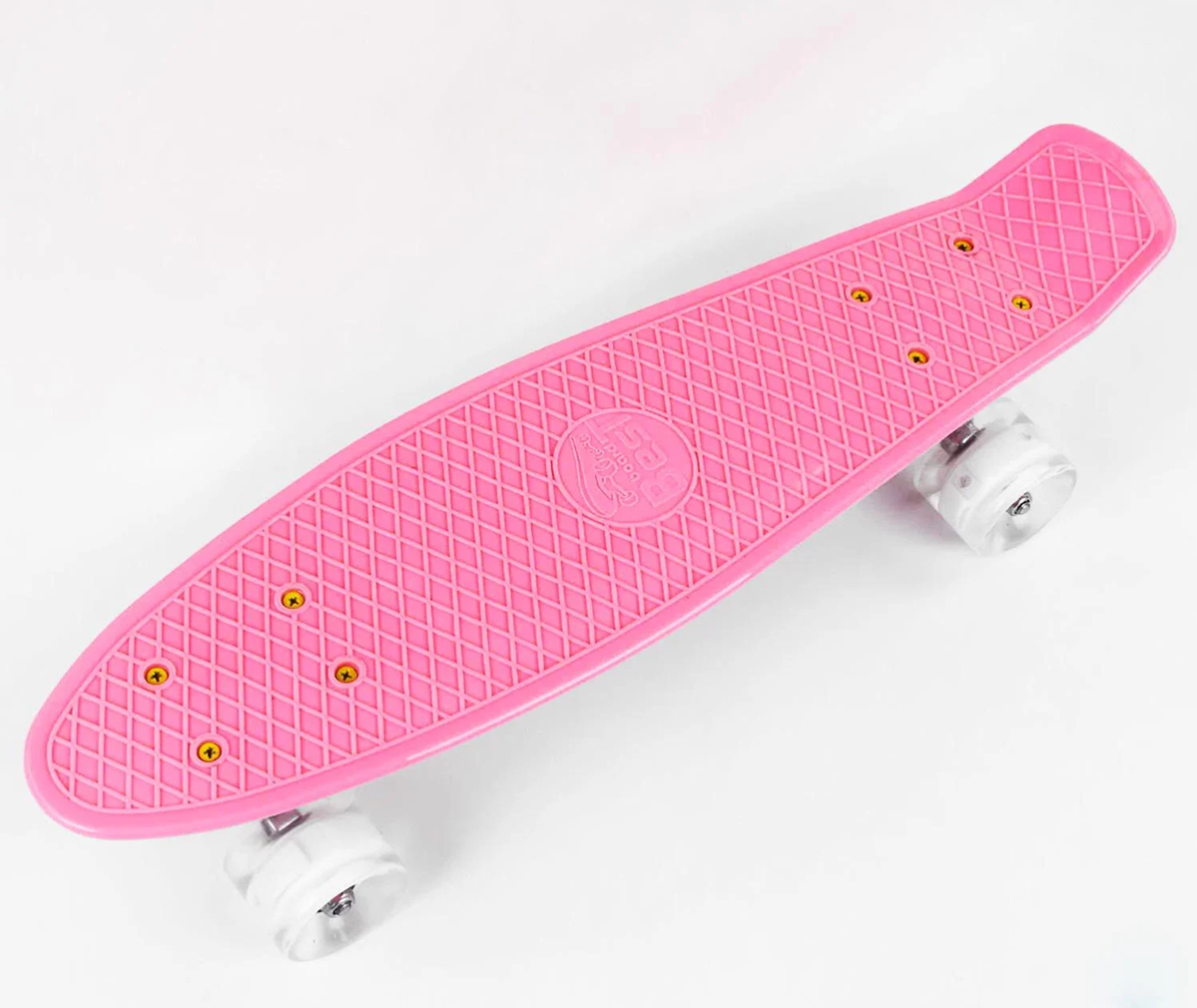 Пенні-борд дитячий з колесами що світяться Best Board дошка 55 см колеса PU d 6 см Pink (1070)