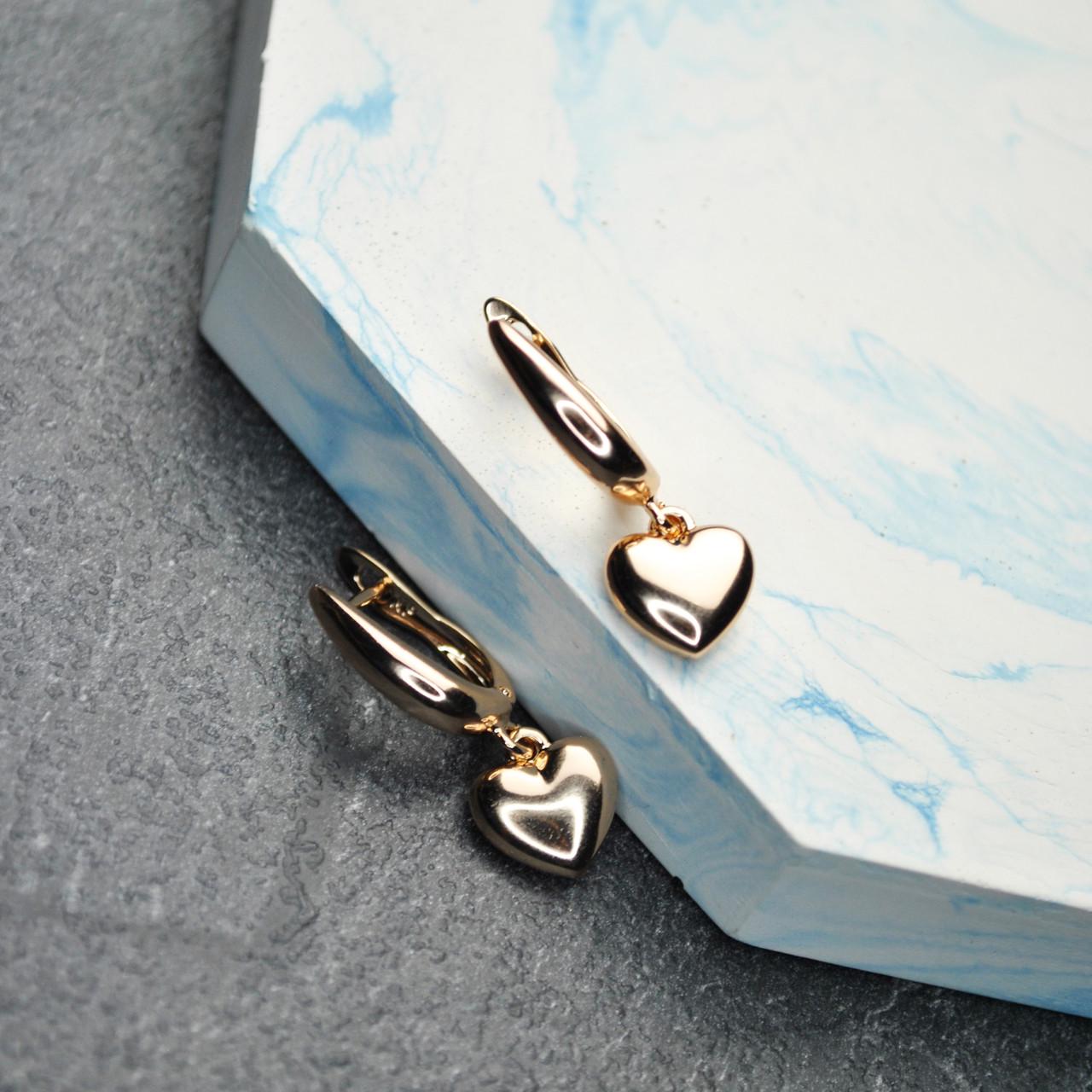 Сережки Сердечки медицинская сталь позолота (x112)