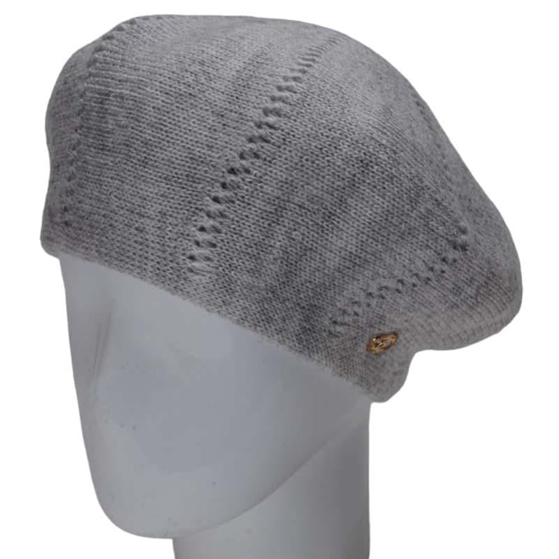 Берет Lirus Ариэль шерстяной двойной зимний Светло-серый (87604)