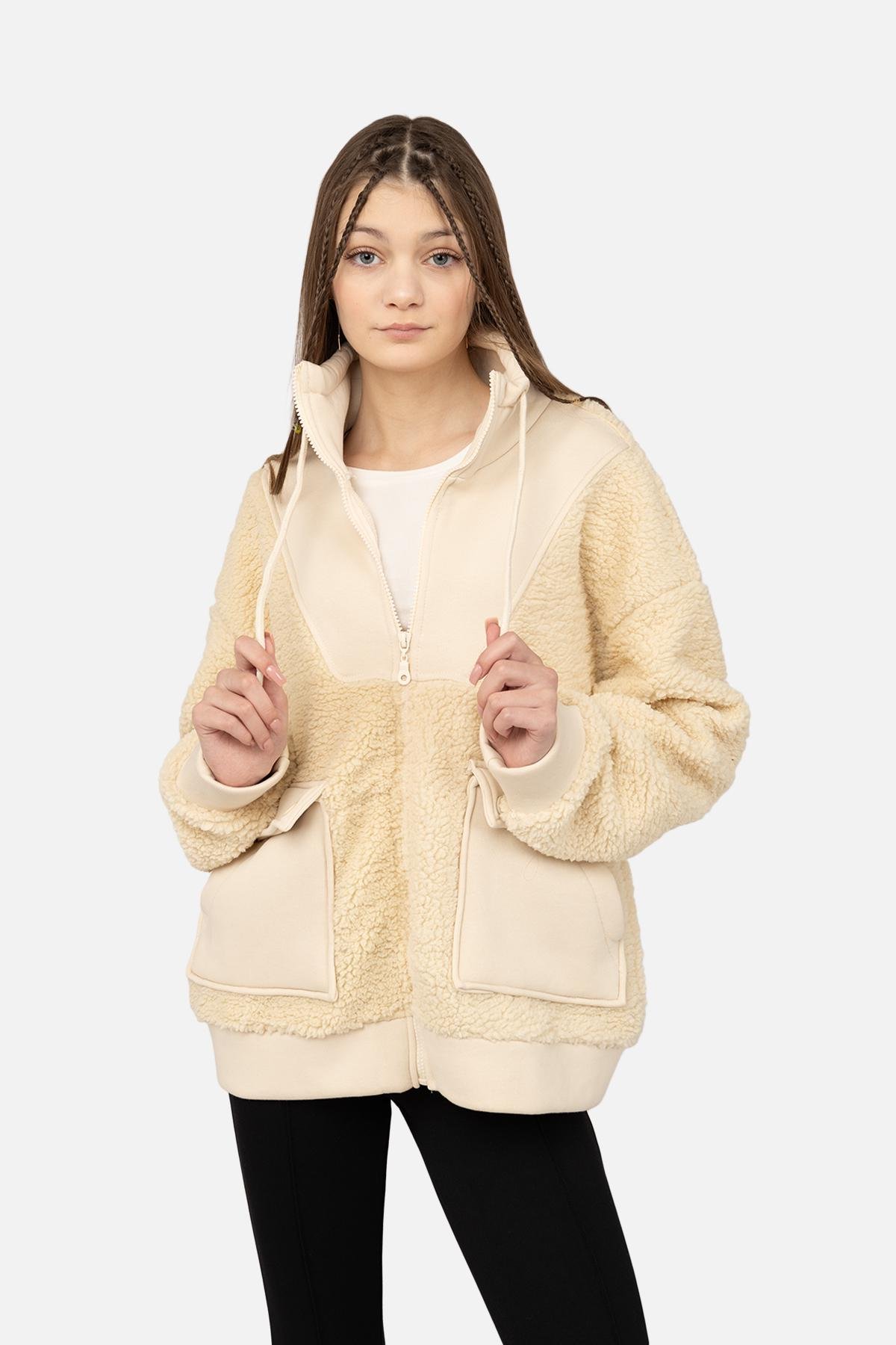 Кофта спортивна жіноча на застібці ЦБ-00268986 р. 46 Молочний (SKT001042135)