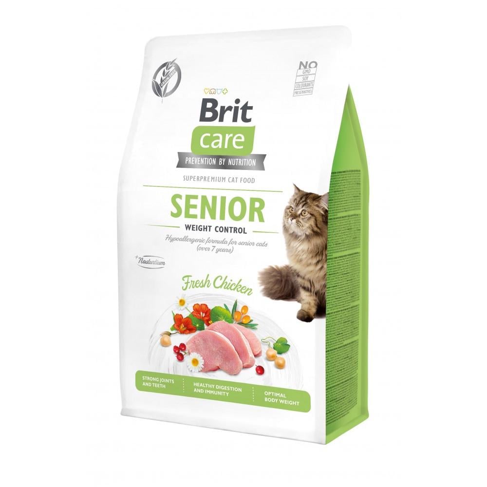 Корм сухой Brit Cat Grain Free Senior Weight Control для пожилых кошек с избыточным весом с курицей 400 г (34806687)