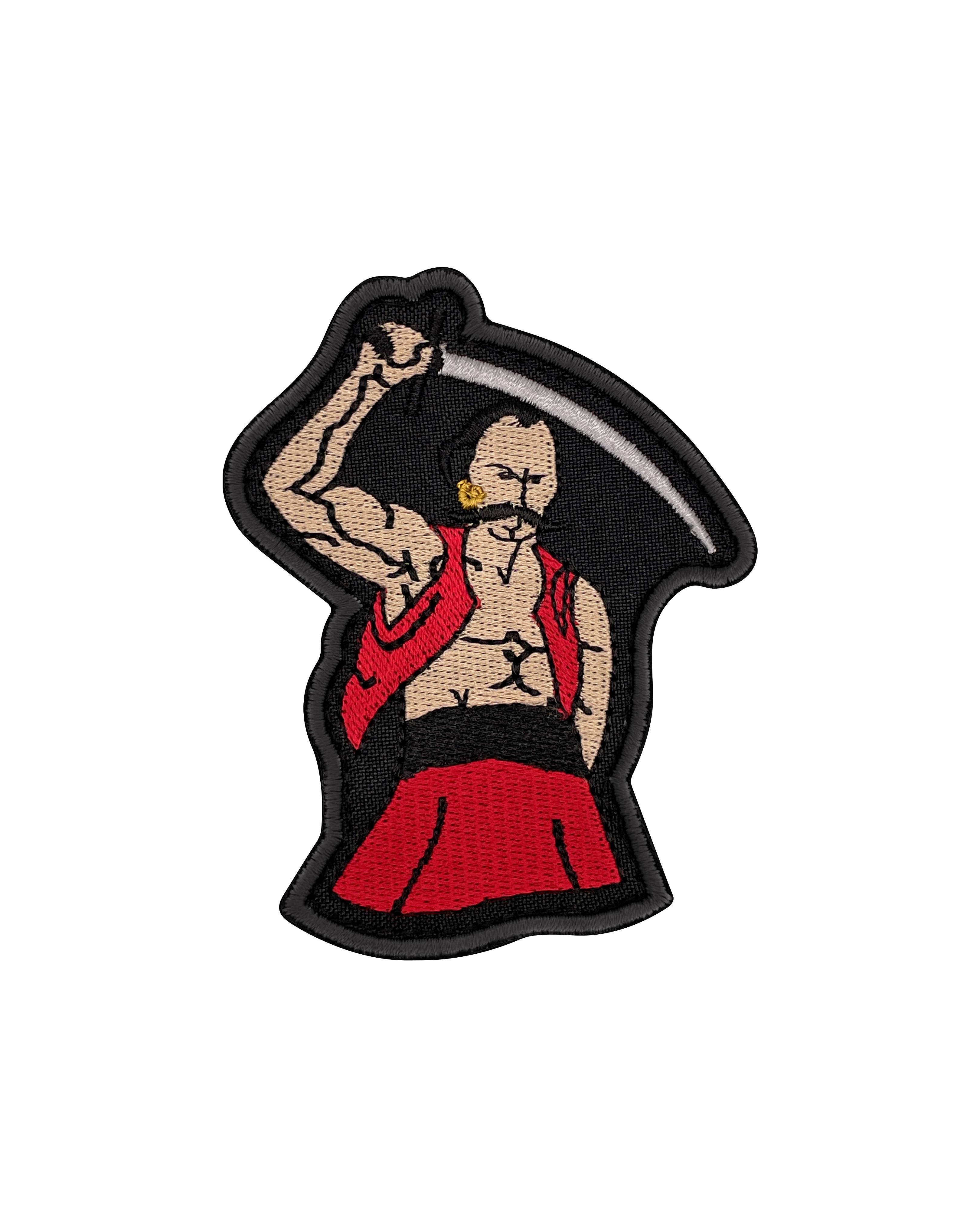 Шеврон Казак с саблей с черным контуром (SHE.PRIK-32.1)