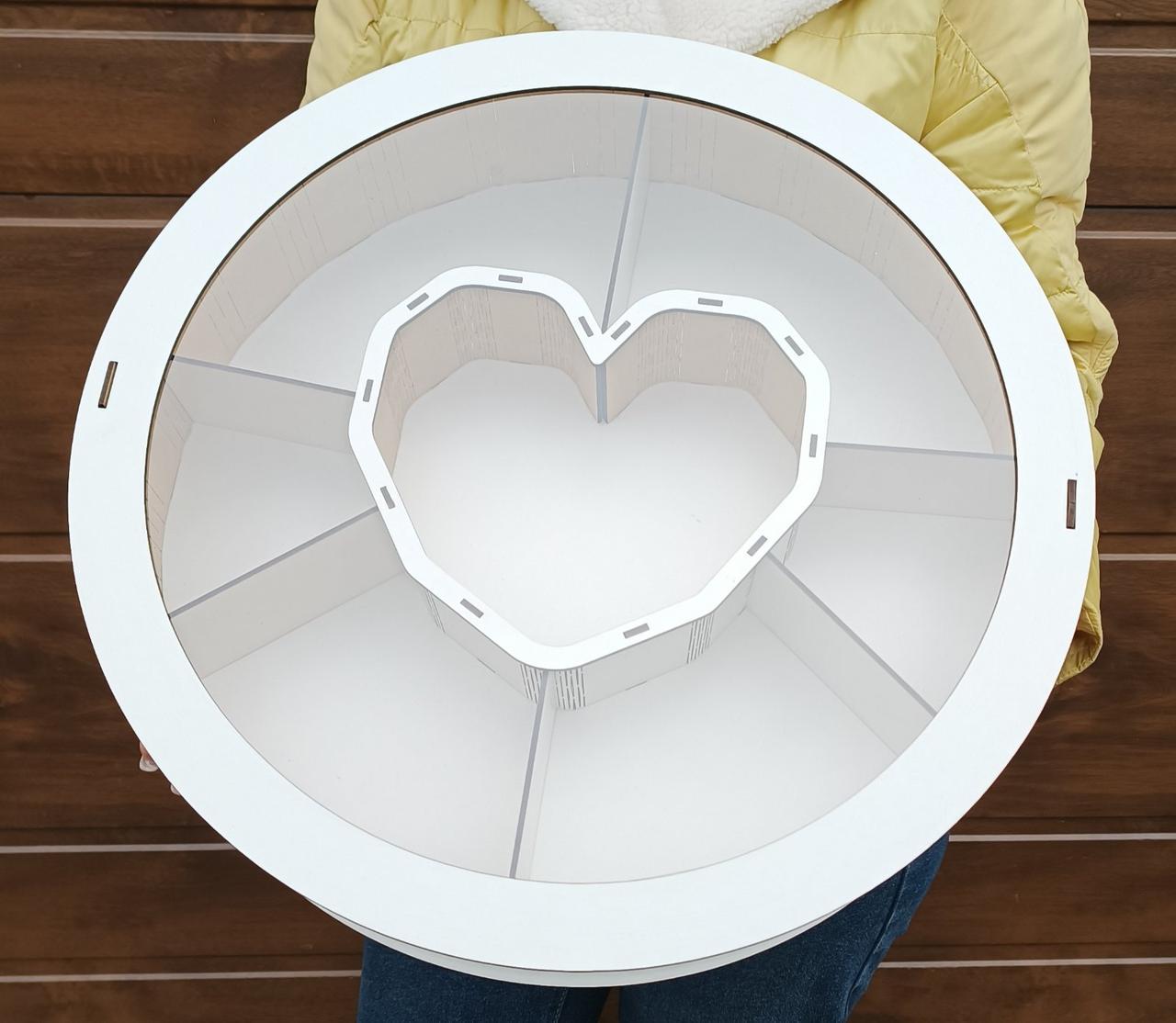 Коробка кругла з прозорою кришкою 40 см Білий - фото 5 Коробка кругла з прозорою кришкою 40 см Білий - фото 5