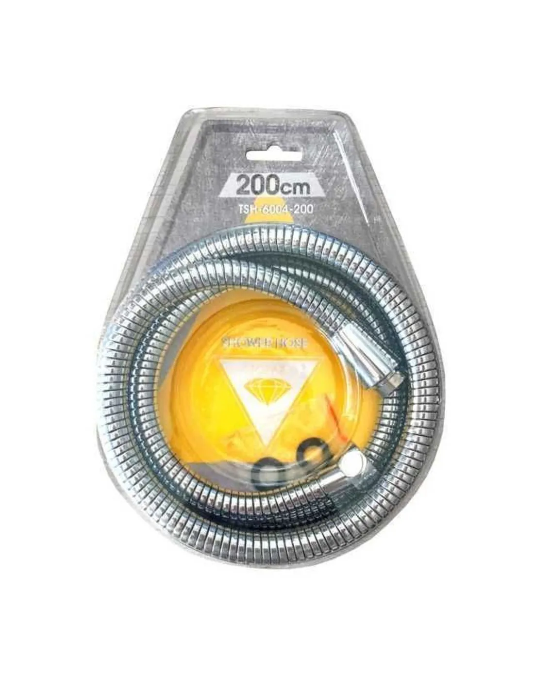 Шланг для душу TOPAZ TSH-6004-2,00м посилений рухома гайка 200 см Хром (14259)