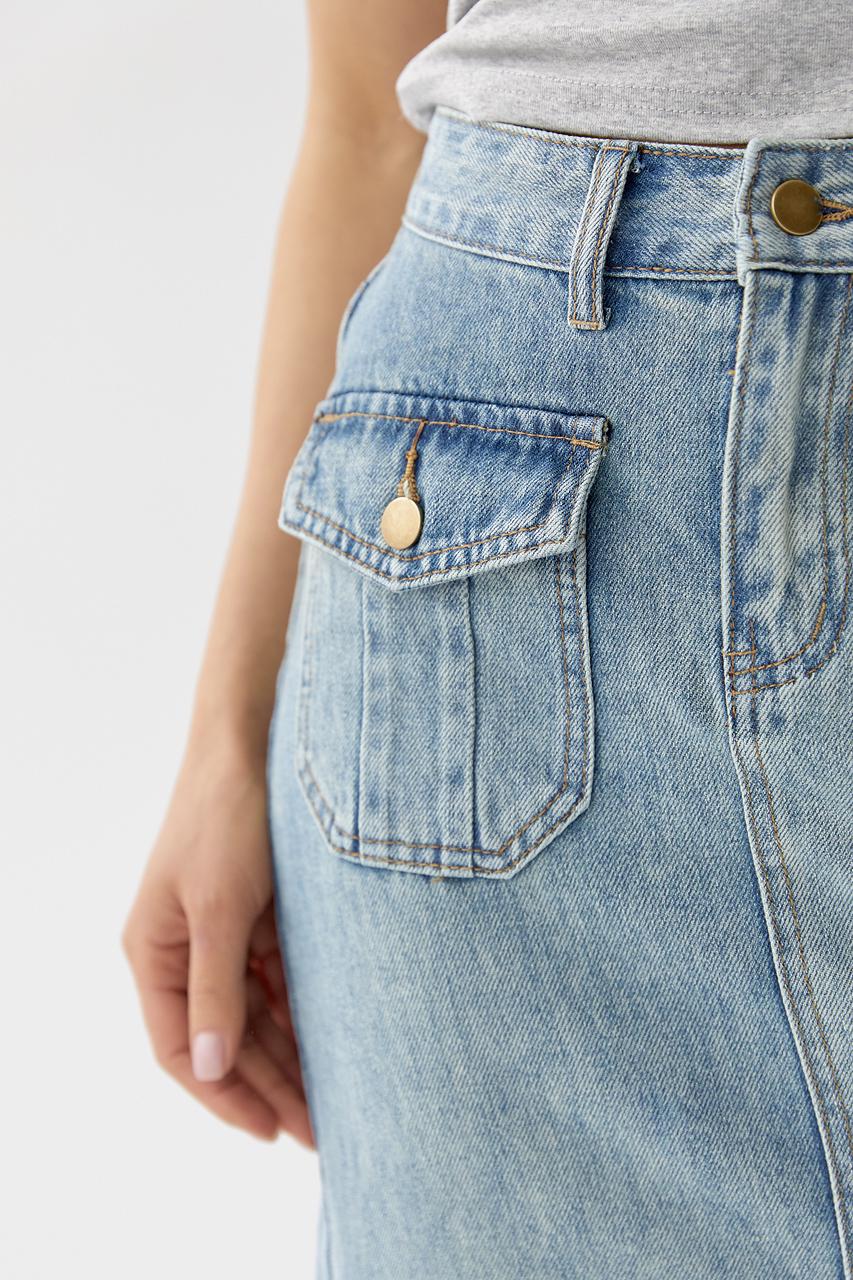 Юбка с разрезом XL Голубой (10431333) - фото 4 Юбка с разрезом XL Голубой (10431333) - фото 4