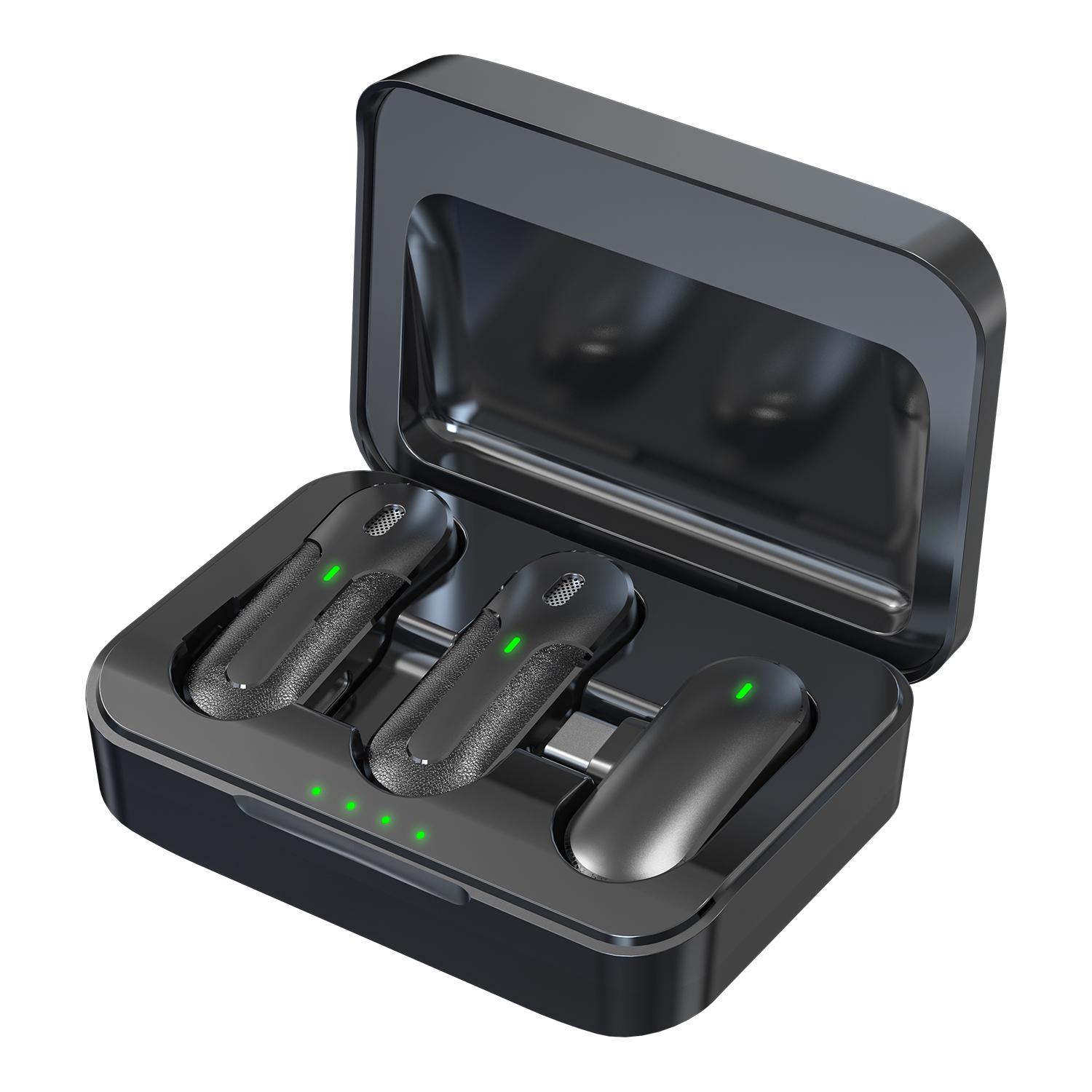 Мікрофон петличнийподвійний бездротовий Plus Type-C з приймачем та кейсом для заряджання (UFTM8-2C) - фото 4