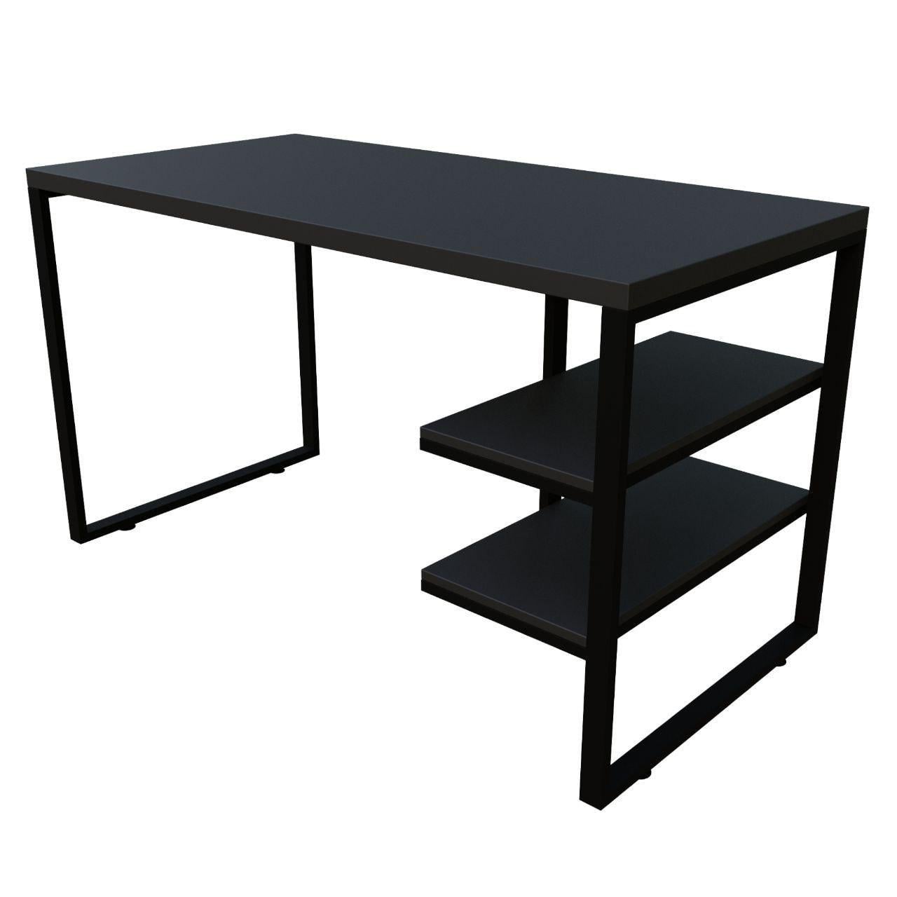 Стол офисный с полками Grid СПП-04 Loft 700х1400х740 мм Черный/Графитовый (1991385458/К0396)