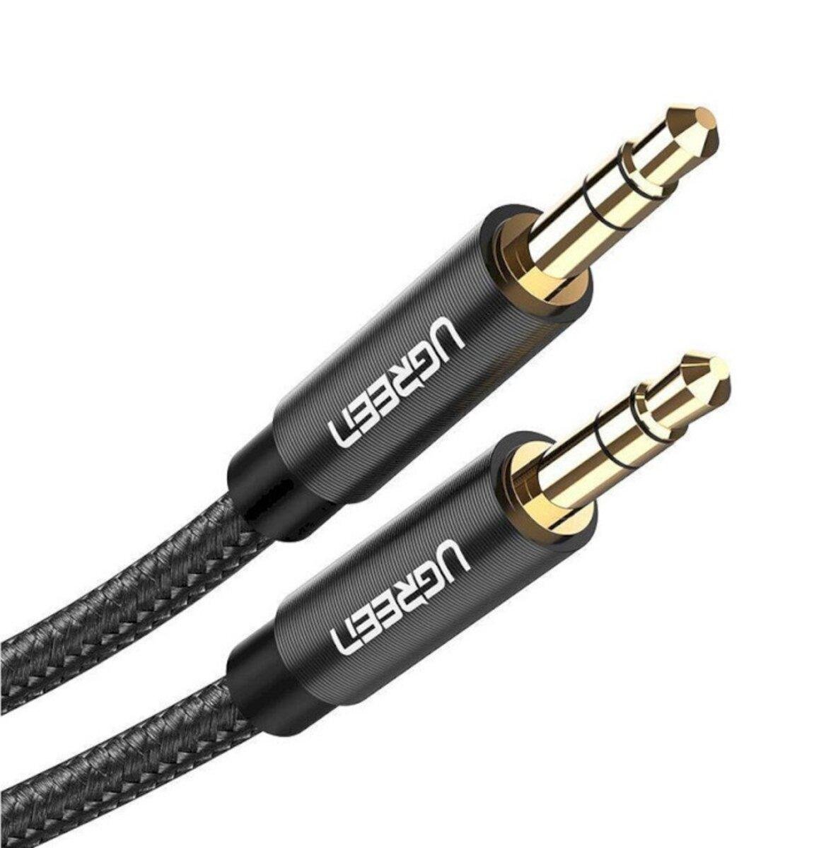 Кабель UGREEN AV112 3,5 мм Male Cable Gold Plated Metal Case with Braid 2 м Black (UGR-50363)