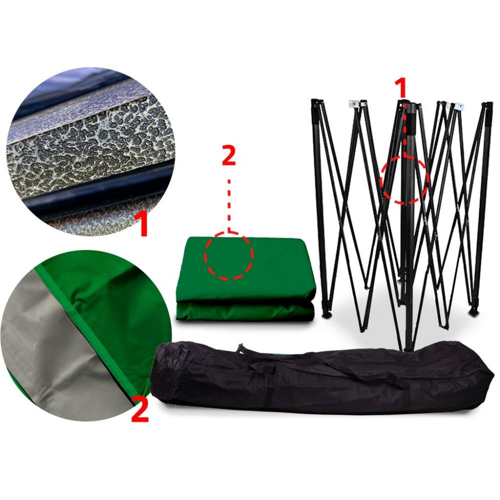 Палатка павильон раздвижная Bonro B-9004 со стенками с сумкой 2,9х2,9 м Зеленый (42400985) - фото 4 Палатка павильон раздвижная Bonro B-9004 со стенками с сумкой 2,9х2,9 м Зеленый (42400985) - фото 4