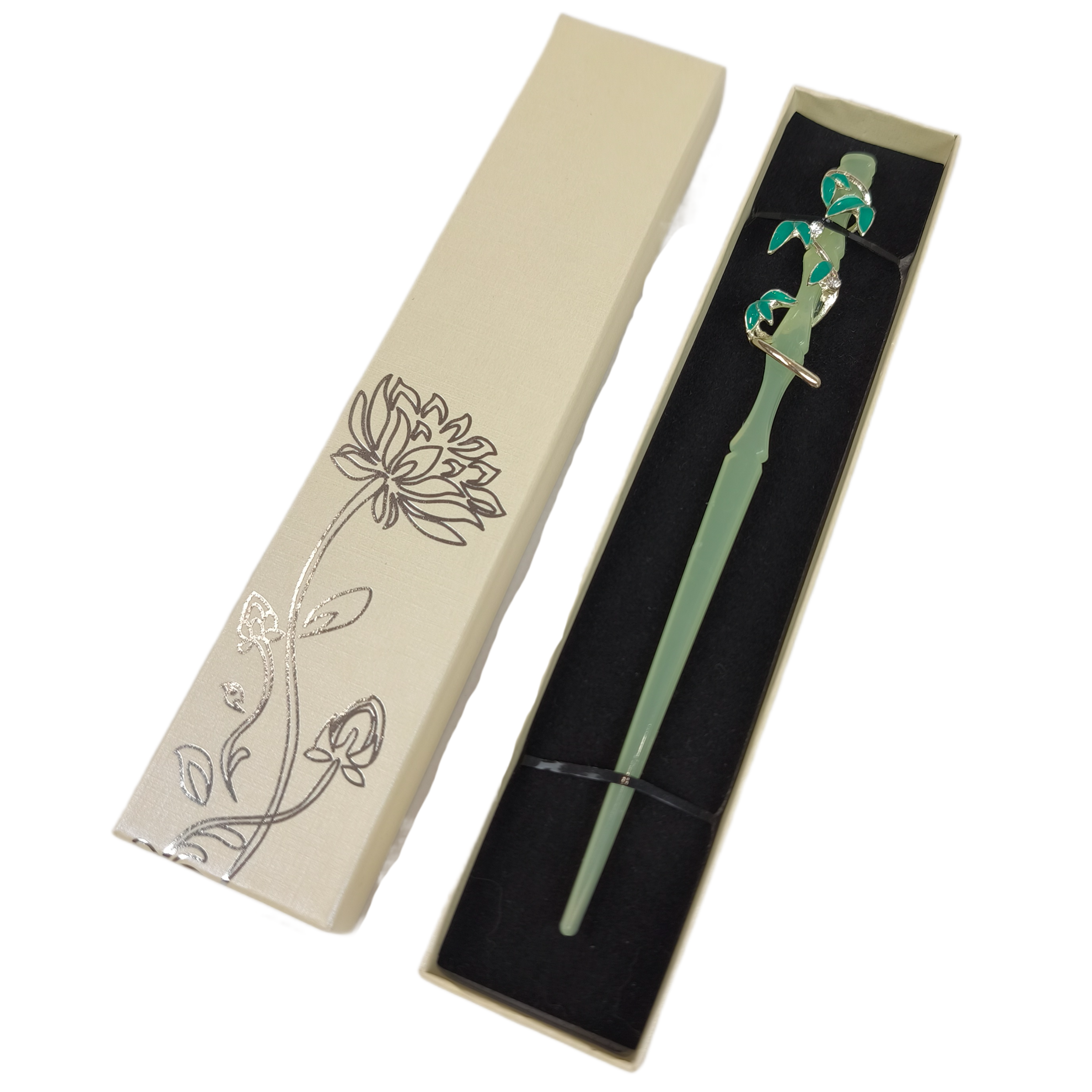 Шпилька-паличка для волосся Бамбук акрилова китайський стиль у подарунковій коробці (R8108)