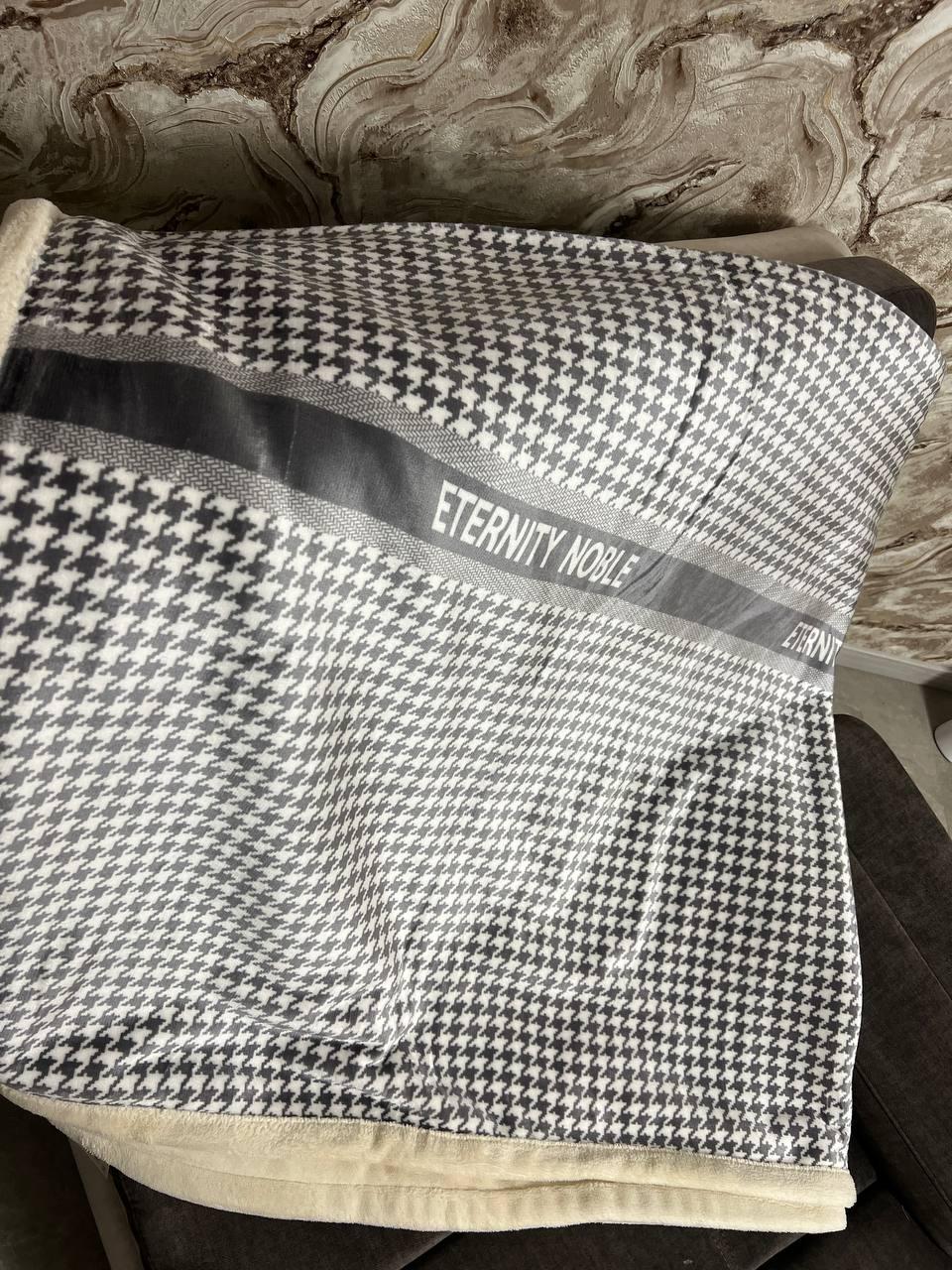 Плед-покрывало велюровый овчина 230х200 см Светло-серый (П4К-Mpled004-06)