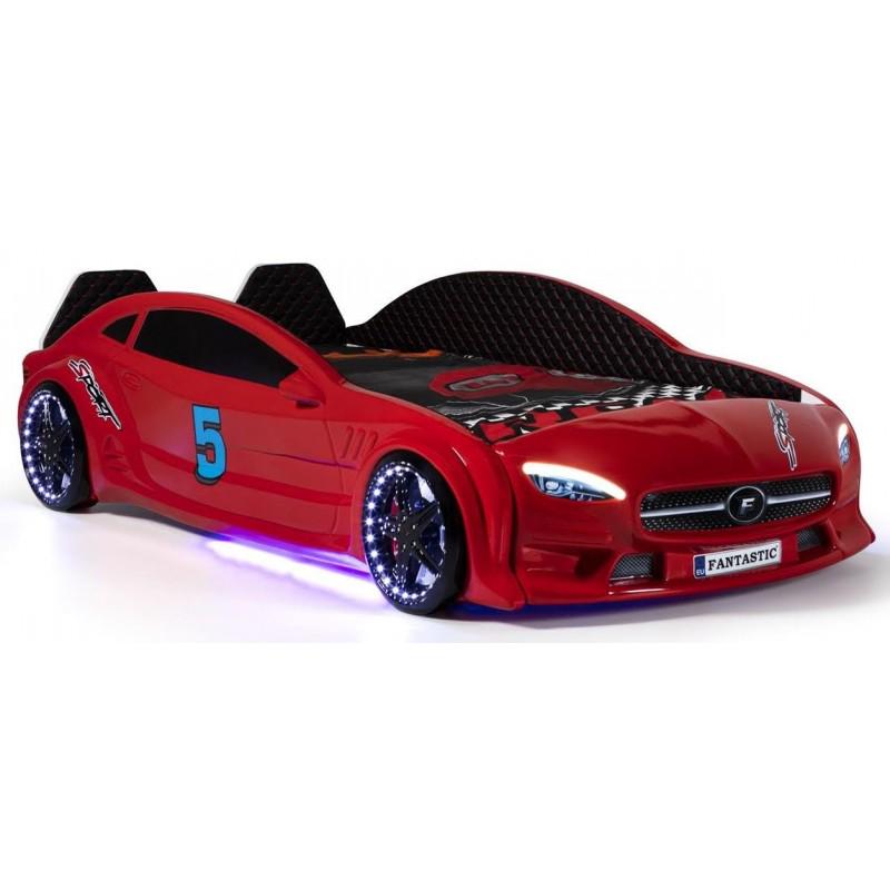 Кровать-машина Super Car Mercedes c подсветкой и кожаным салоном/пульт ДУ Красный Кровать-машина Super Car Mercedes c подсветкой и кожаным салоном/пульт ДУ Красный