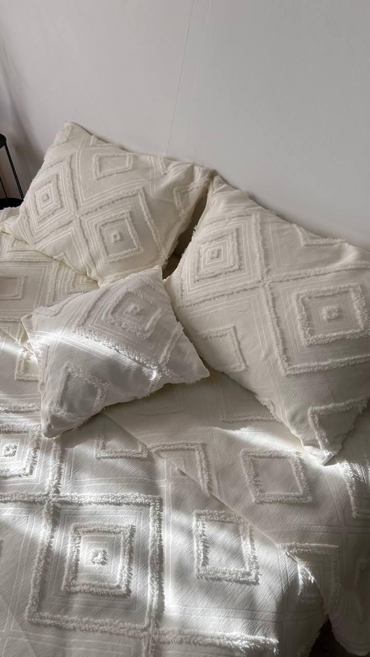 Покрывало Скандинавский большой ромб 140х240 см Молочный - фото 6 Покрывало Скандинавский большой ромб 140х240 см Молочный - фото 6