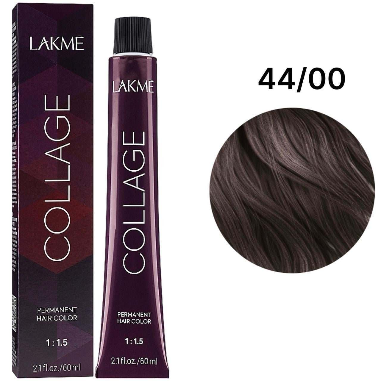 Краска для волос стойка Lakme Collage Creme Hair Color 44/00 Средне-каштановый интенсивный 60 мл