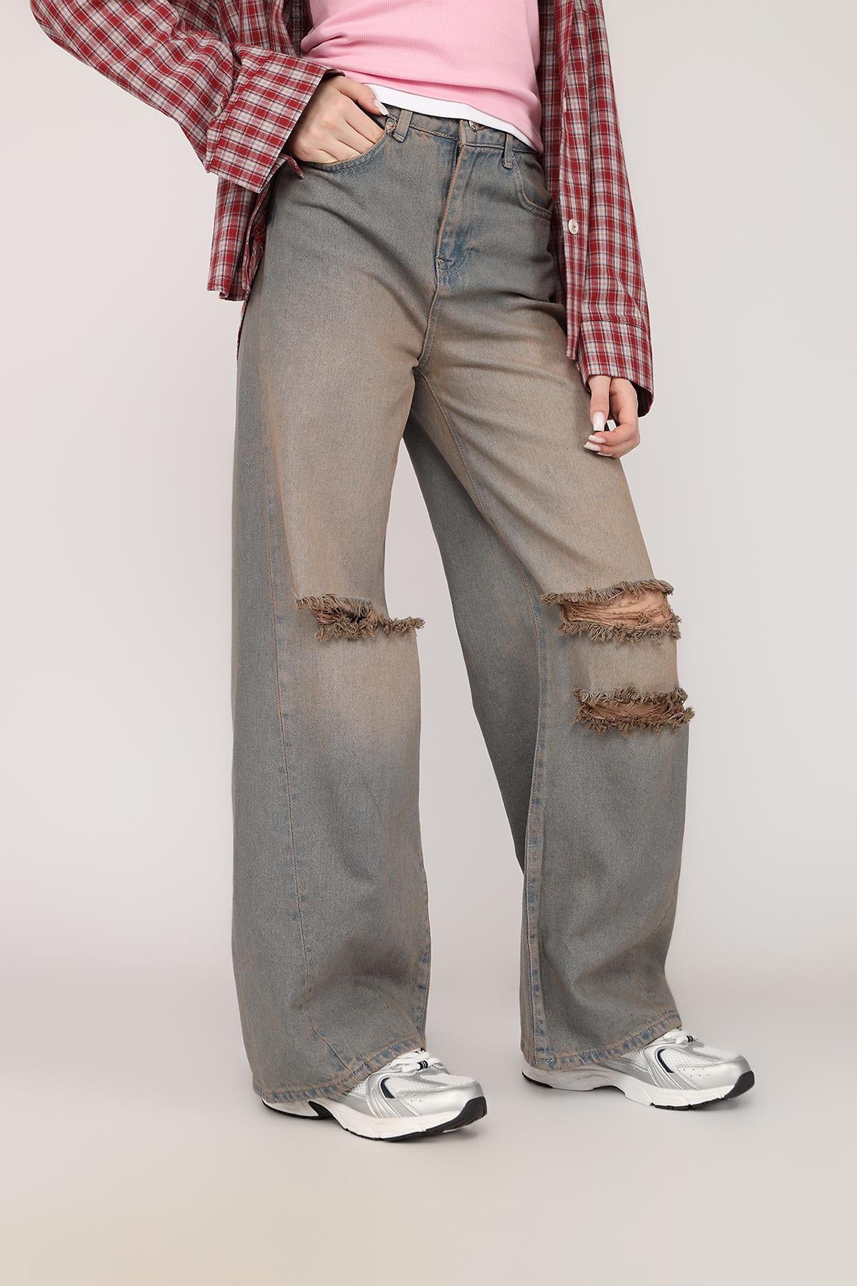 Джинсы женские Baggy ЦБ-00273489 р. 50 Голубой (SKT001055117)