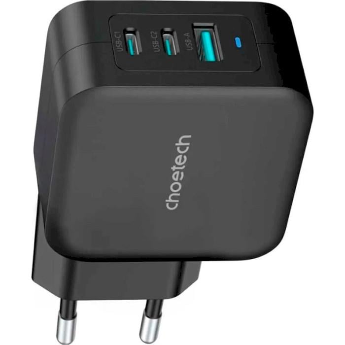 Зарядное устройство Choetech PD8005-V2-EU-BK 3xUSB 100W GaN USB-C USB-A PD 3.0 QC 3.0 Black (25307981) - фото 2