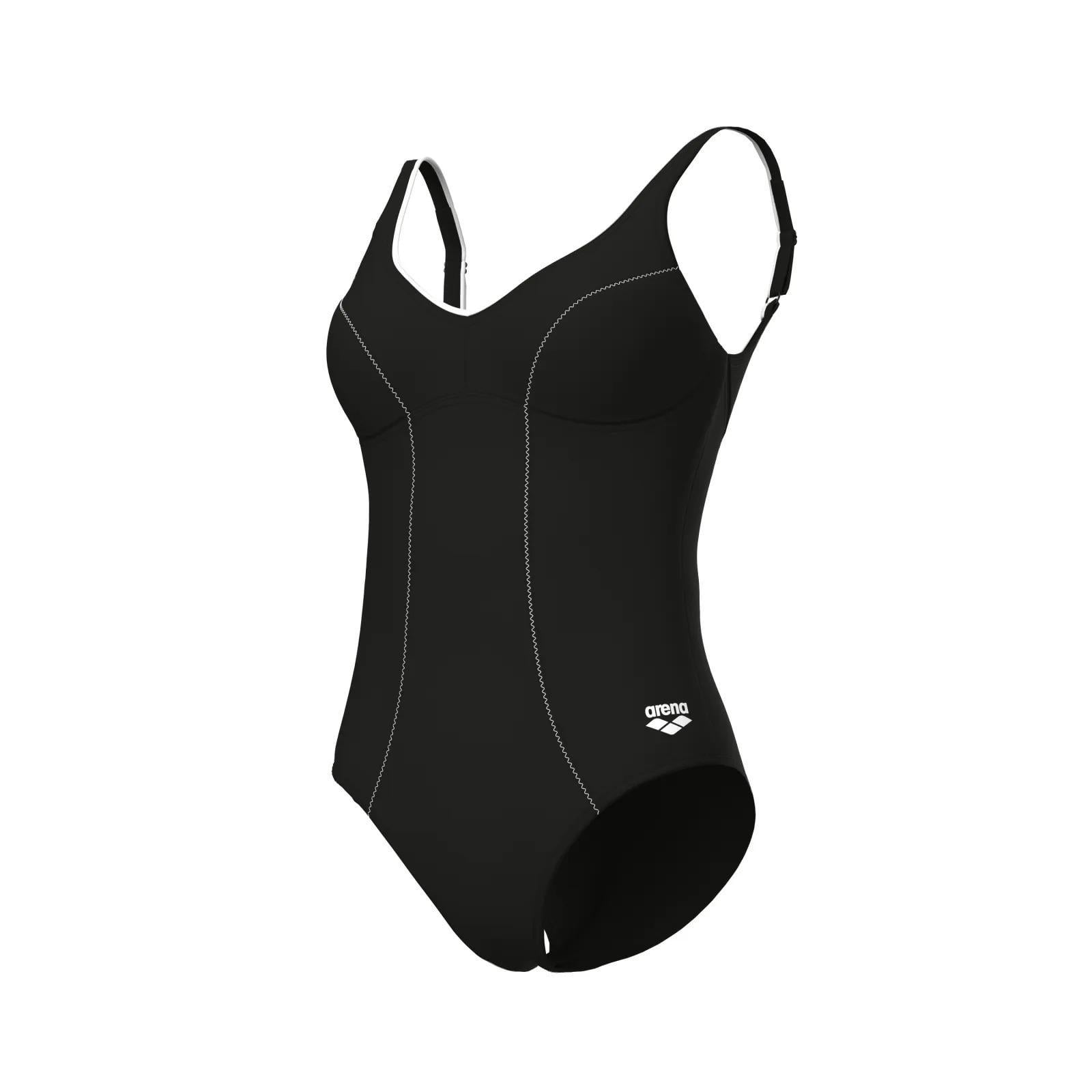 Купальник закритий для жінок Arena CLIP BACK SWIMSUIT SOLID B р. 44 Чорний/Білий (010651-510 44)