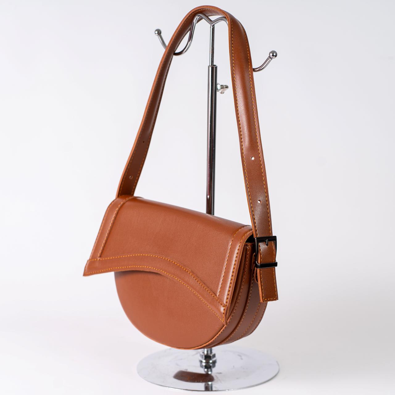 Сумка женская полукруглая XENIA № 33-24 из эко-кожи Охра - фото 3