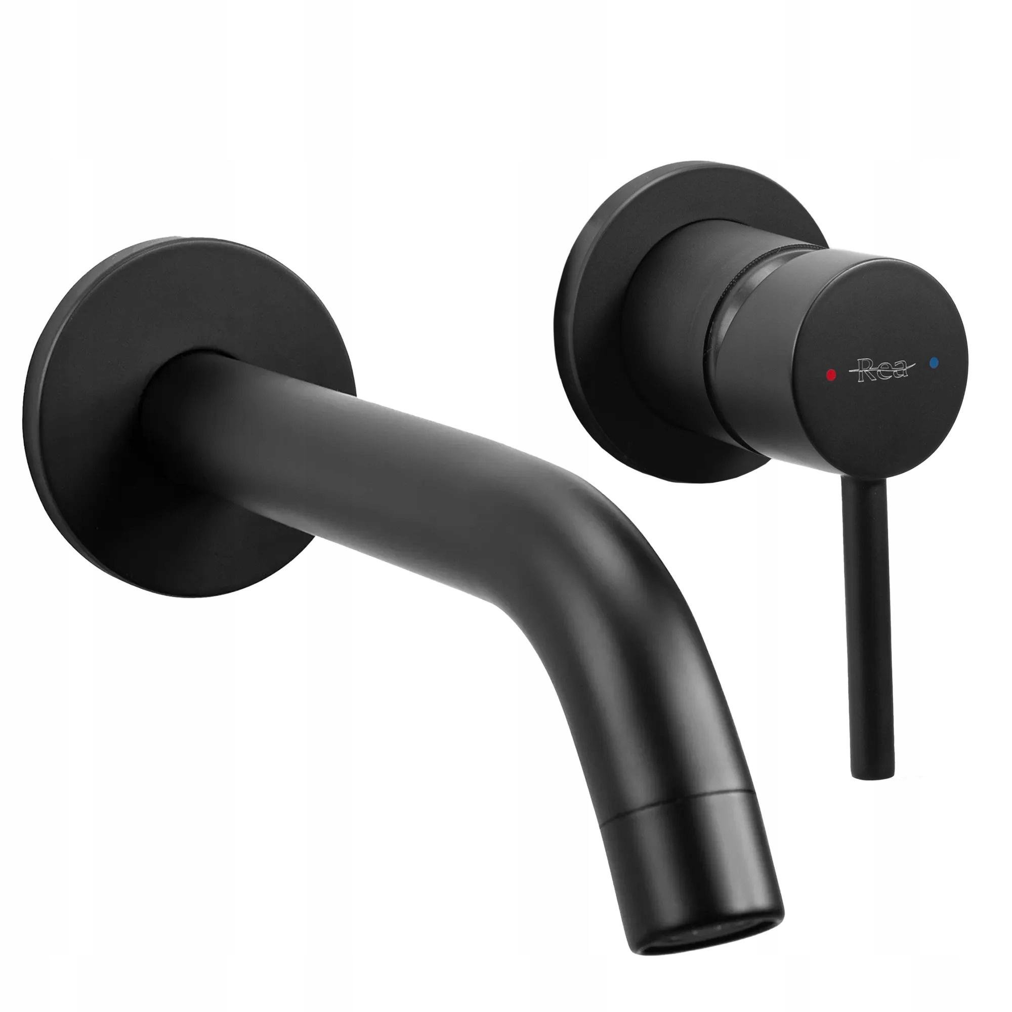 Смеситель для умывальника CUBO REA Owen REA-B5332 настенный однорычажный Черный (197019) Смеситель для умывальника CUBO REA Owen REA-B5332 настенный однорычажный Черный (197019)