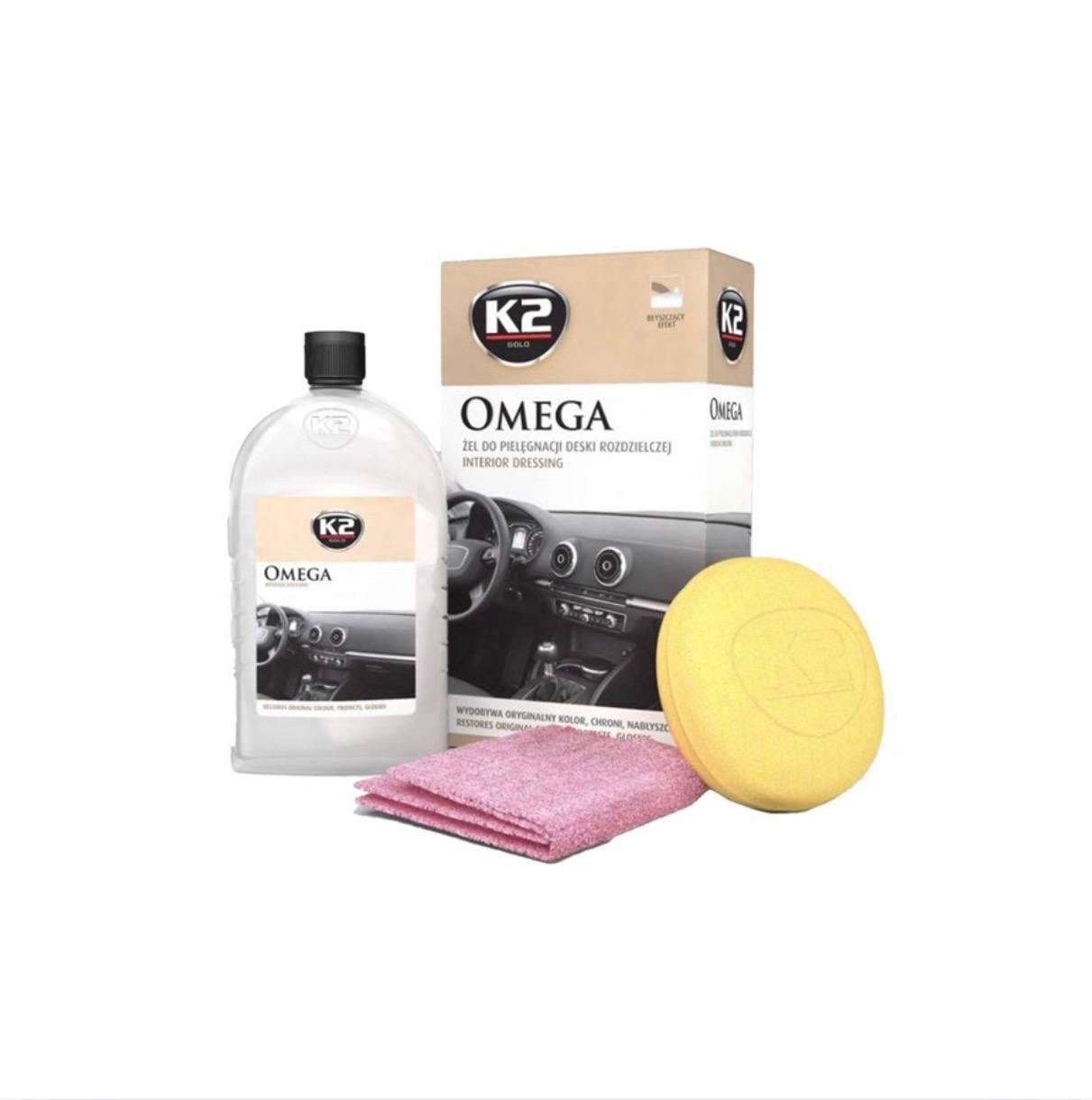 Набор для ухода за пластиком салона K2 Omega Interior Dressing гель/аппликатор/микрофибра (G410)
