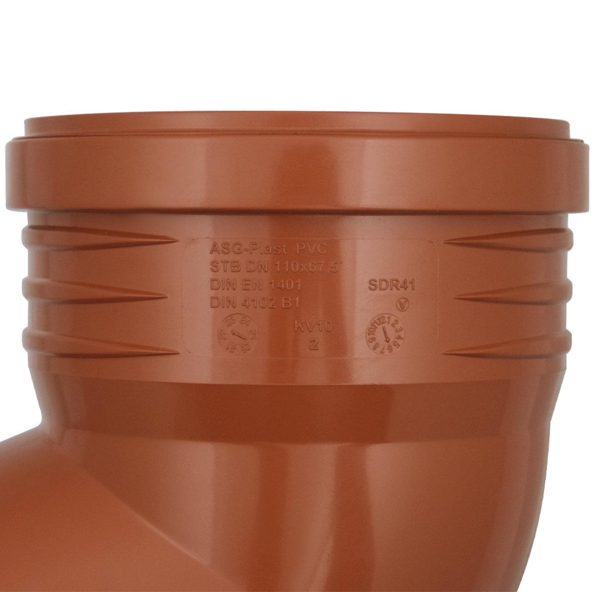 Коліно каналізаційне ASG Esterno 110 мм х 67 ° (SW-85373) - фото 3