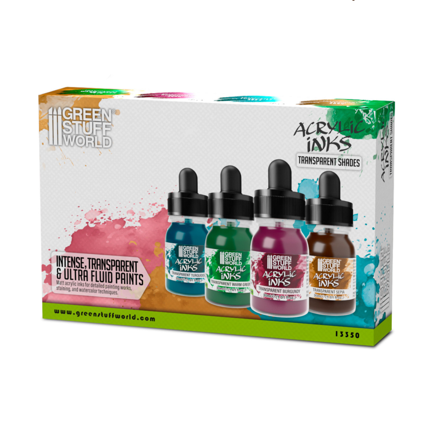 Набор акриловых чернил GSW Acrylic lnks Set Transparent Shades 4 шт. (13350)