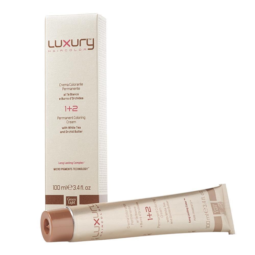 Крем-краска для волос с белым чаем и экстрактом орхидеи Green Light Luxury Haircolor Permanent Coloring Cream 6.003 Warm Dark Blond 100 мл