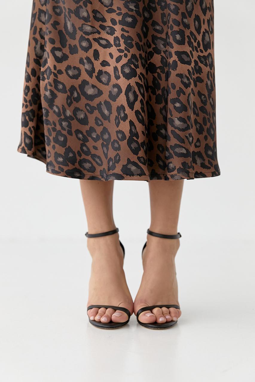 Юбка миди атласная S Коричневый (9505909) - фото 4 Юбка миди атласная S Коричневый (9505909) - фото 4