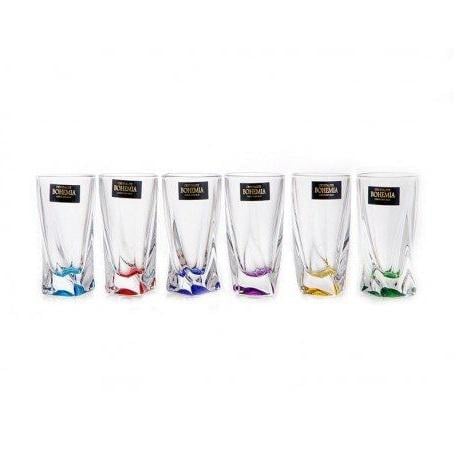 Набор стопок Bohemia Quadro Color 99999/72T76/179 50 мл 6 шт.